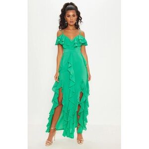 Pretty little thing Ruffle Off Shoulder Maxi Dress